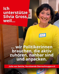 Julia von Seiche, Vorsitzende Sternschnuppe e.V.